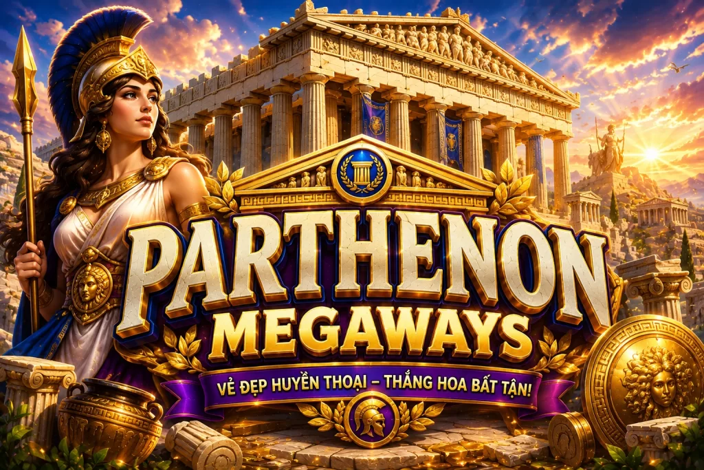 Đền thờ Acropolis rực sáng bức tượng Athena trong game SV88 PARTHENON